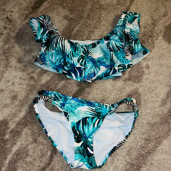 Blue tropical bikini - Picture 1 of 6